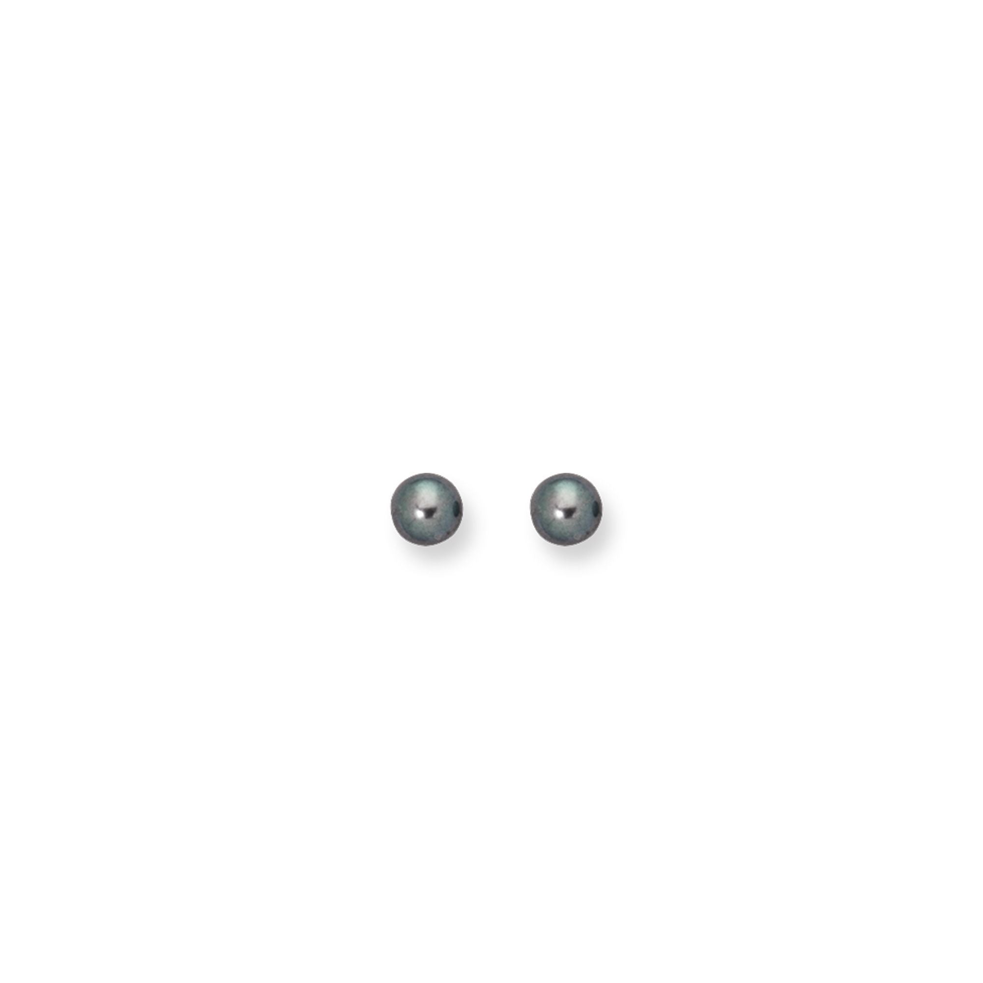 14k Gold 6mm Black Pearl Stud Earrings