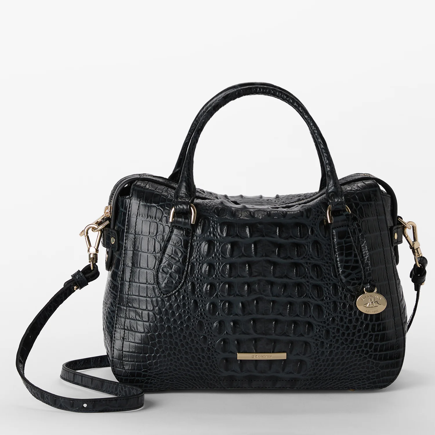 Cartera Micaela de la colección Brahmin Marana, color castaño