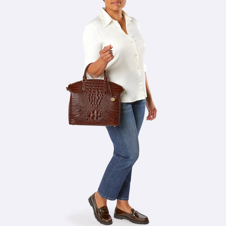 Brahmin Melbourne Collection Large Duxbury Satchel, Black