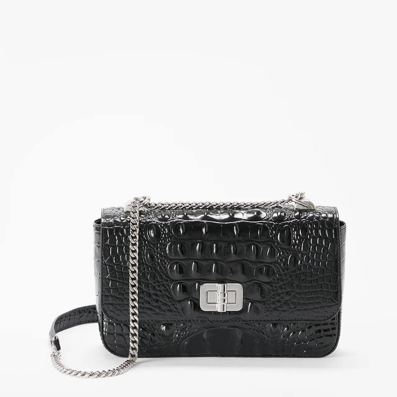 Brahmin Melbourne Collection Rosa Crossbody, Black / Silver Hardware