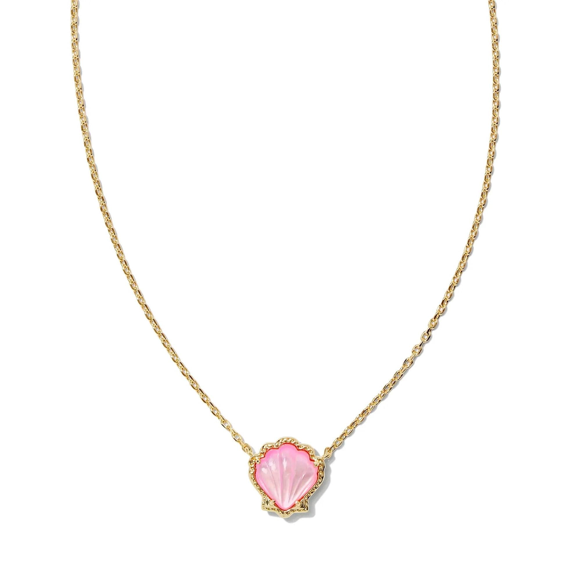 Kendra Scott Brynne Shell Gold Short Pendant Necklace - Blush Mother-of-Pearl