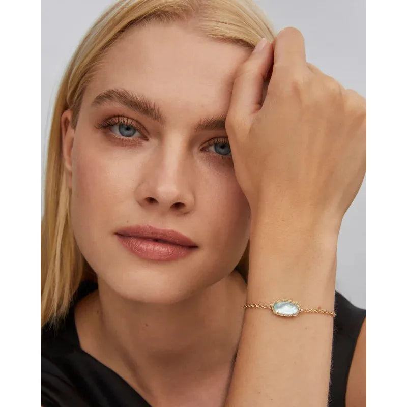 Kendra Scott Elaina Adjustable Link Bracelet, Light Blue Illusion