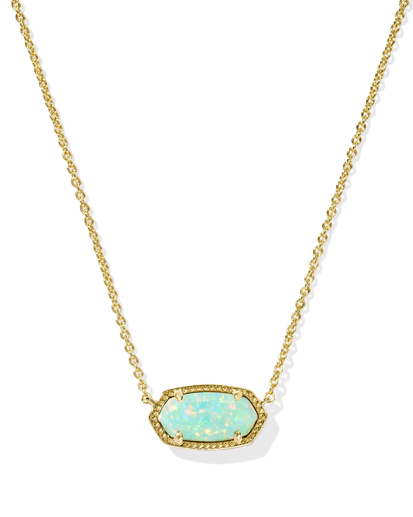 Collar con colgante de oro Elisa de Kendra Scott, cuarzo rosa