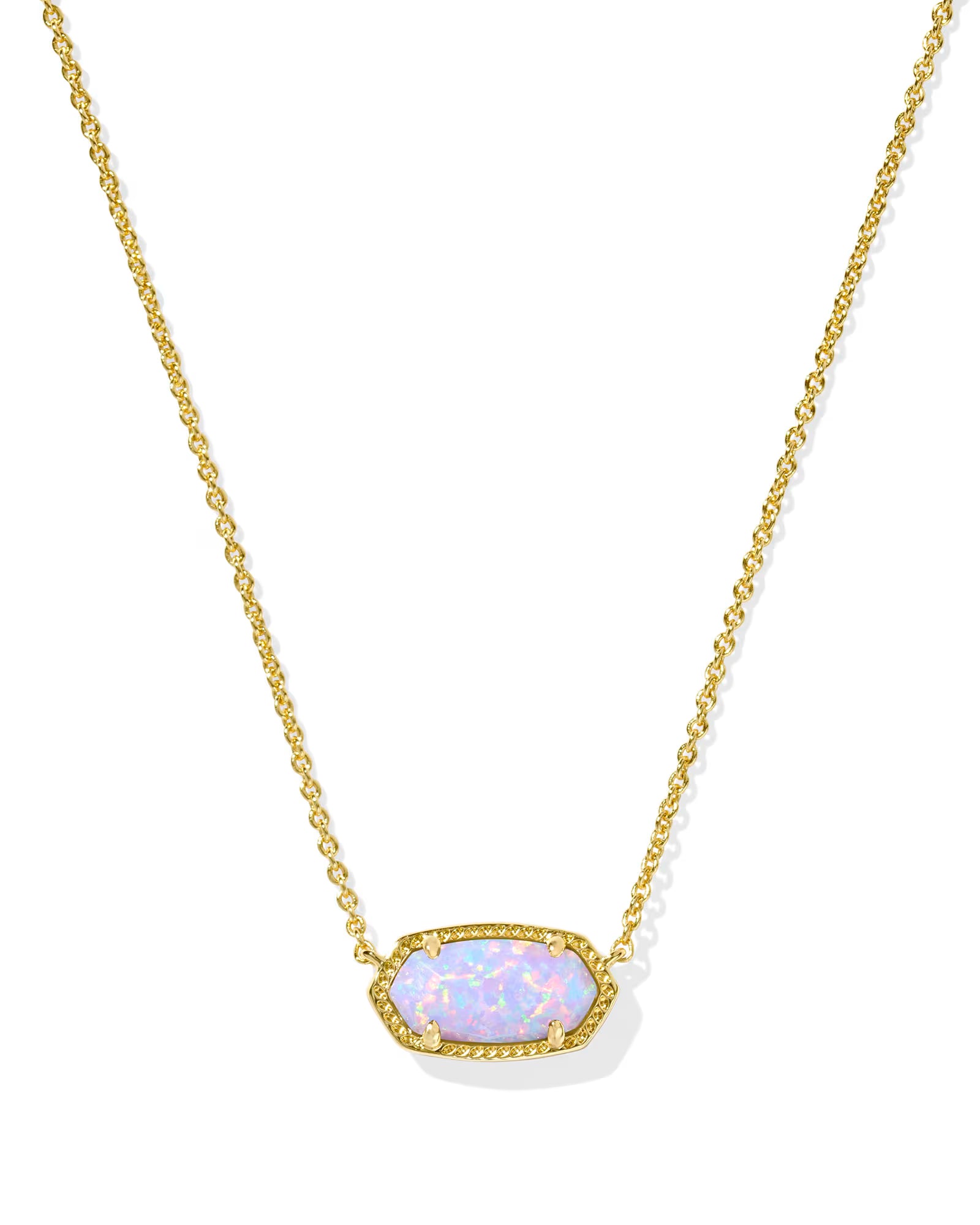 Collar con colgante de oro Elisa de Kendra Scott, cuarzo rosa