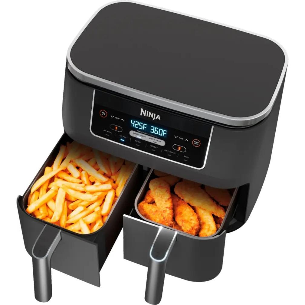 Ninja Foodi 6-in-1 8-Quart 2-Basket Air Fryer with DualZone Technology, Dark Gray