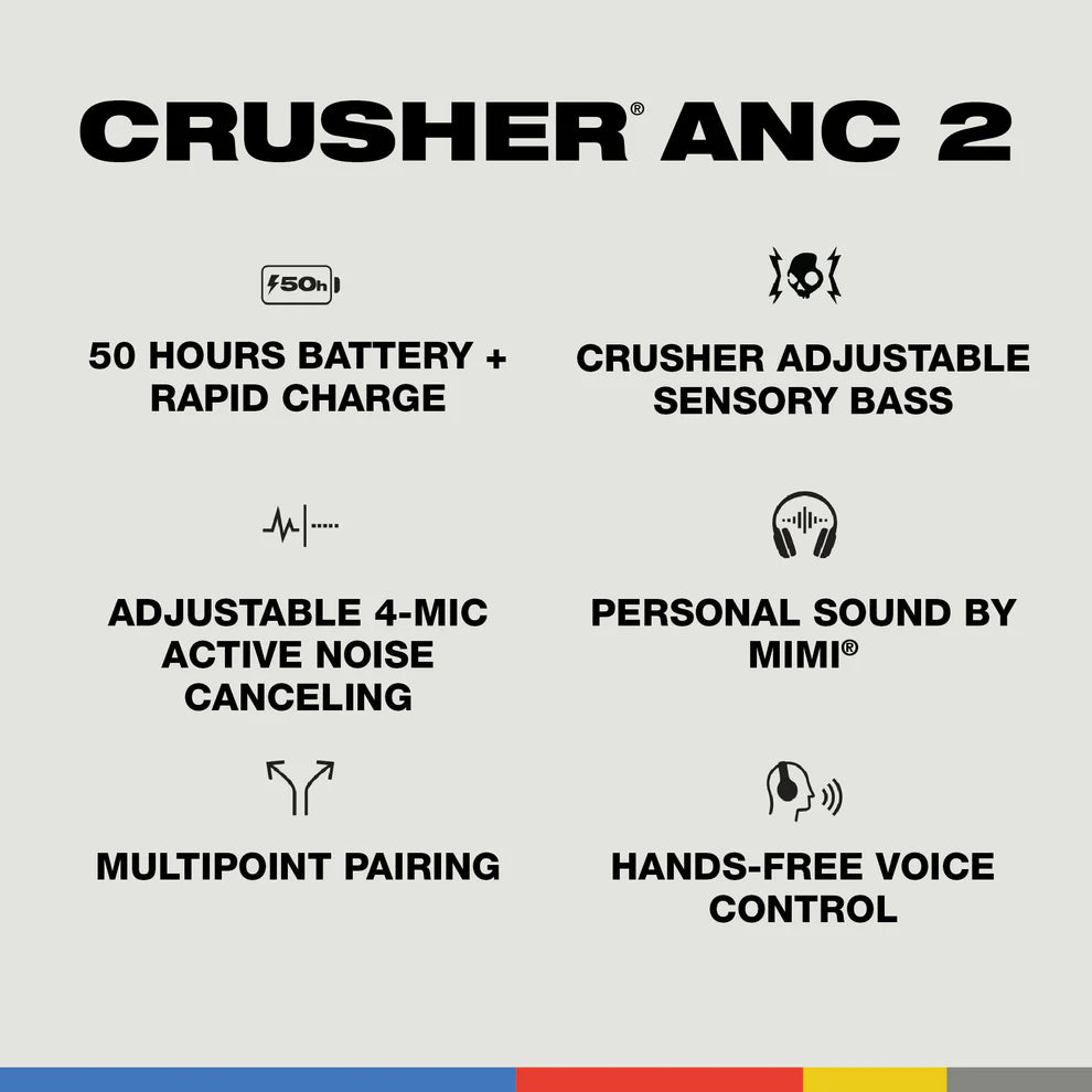 Skullcandy Crusher ANC 2 True Wireless Headphones, White