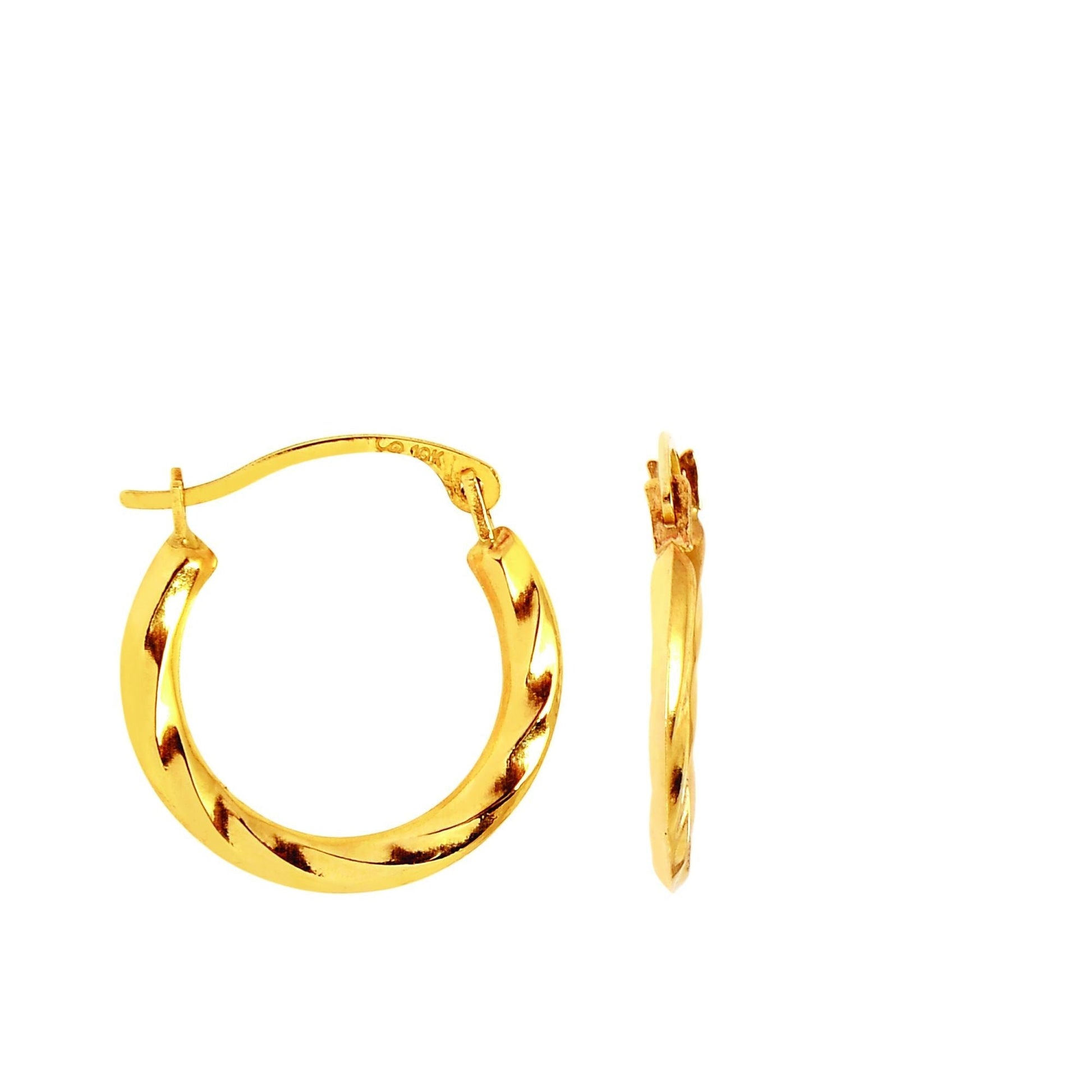 10K Mini Twist Hoop Earrings