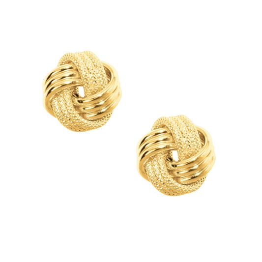 10K Textured Love Knot Earrings