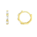 14K Baguette CZ Huggie Earrings
