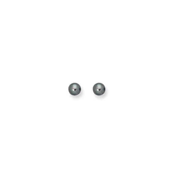 14K Black Pearl Earrings, 7mm