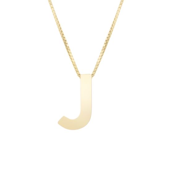14K Block Letter Initial Necklace