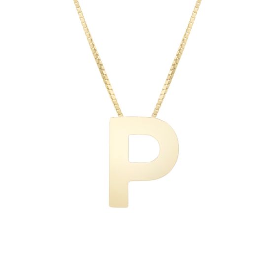 14K Block Letter Initial Necklace