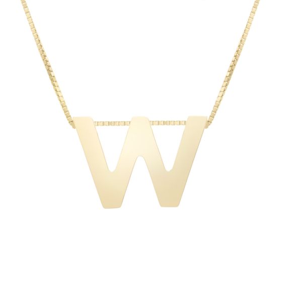 14K Block Letter Initial Necklace