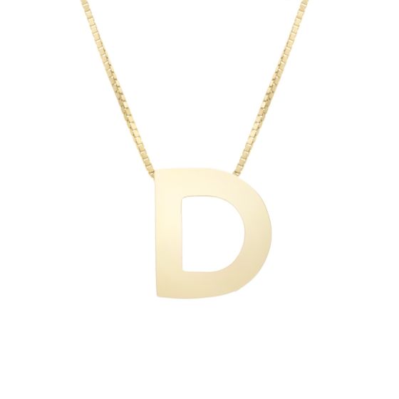 14K Block Letter Initial Necklace