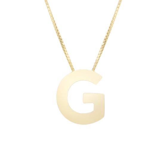 14K Block Letter Initial Necklace