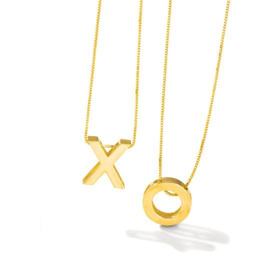 14K Block Letter Initial Necklace