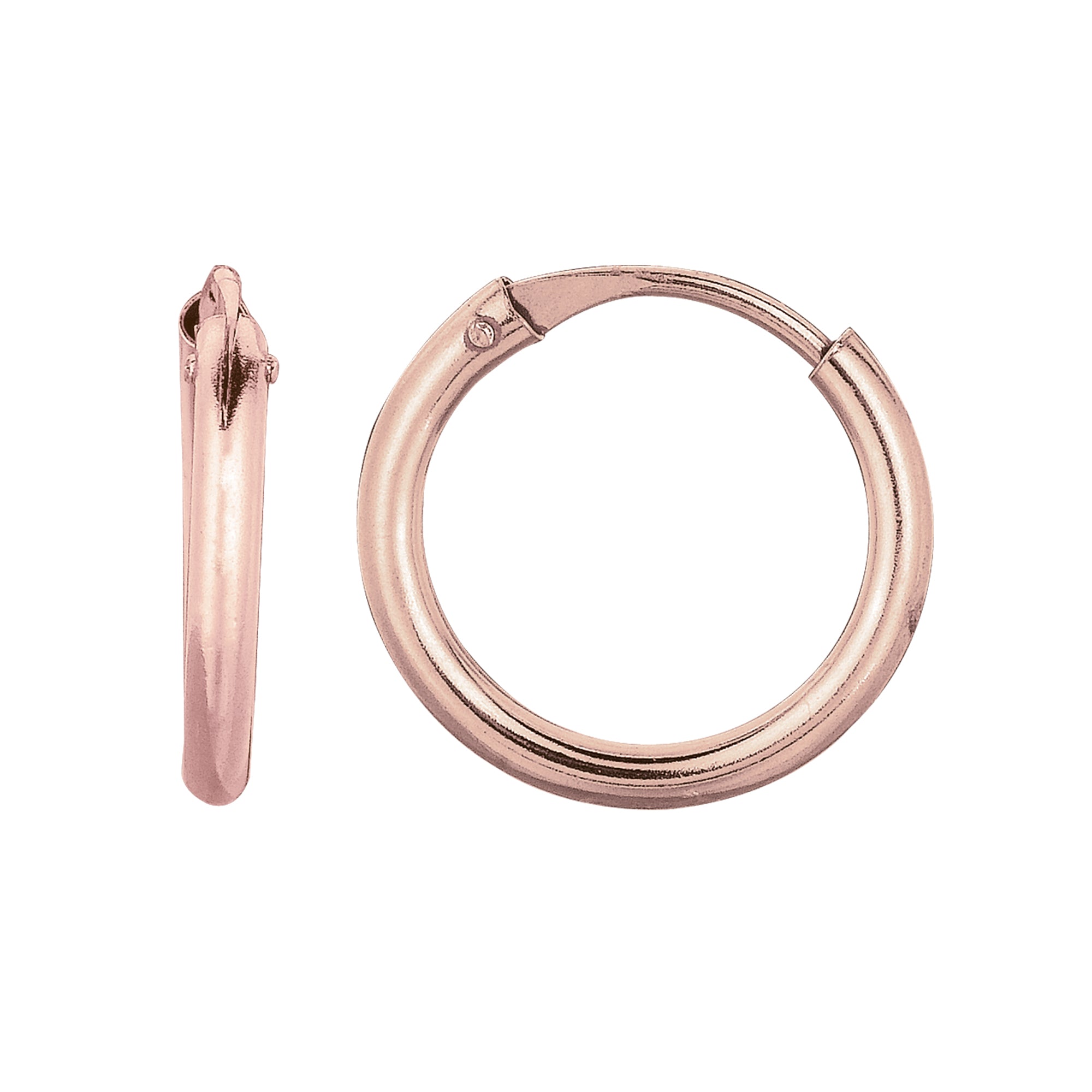 14K Endless Hoop Earrings, Rose Gold