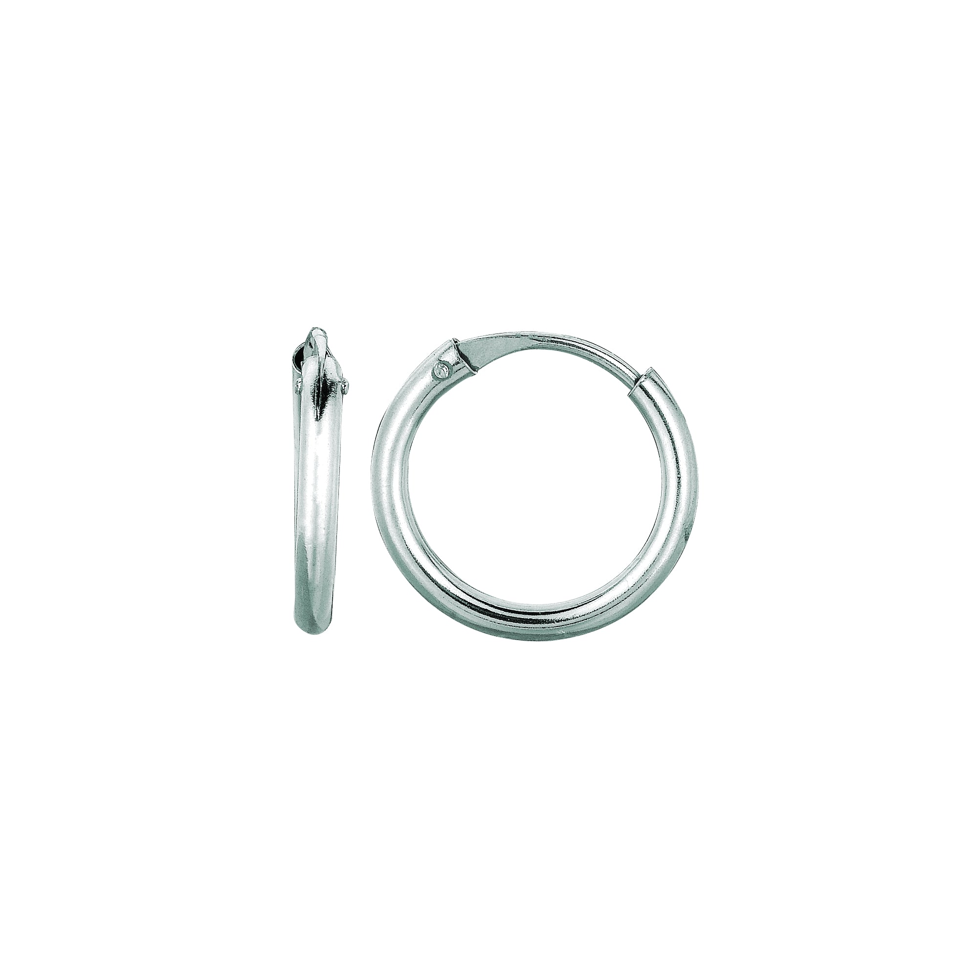 14K Endless Hoop Earrings, White Gold