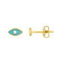 14K Evil Eye Blue Earrings