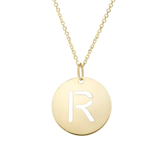 14K Initial Pendant Necklace