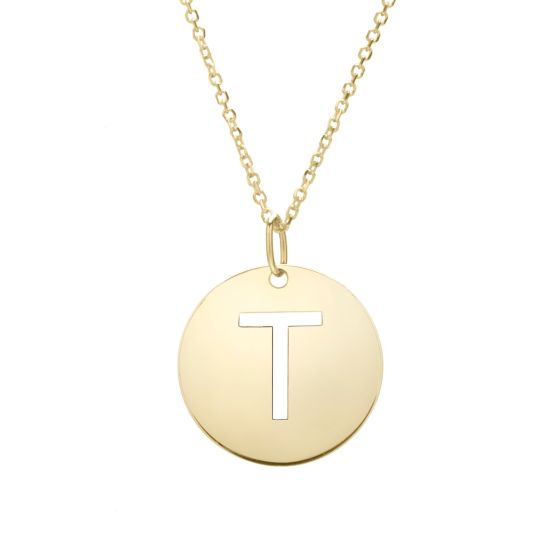 14K Initial Pendant Necklace