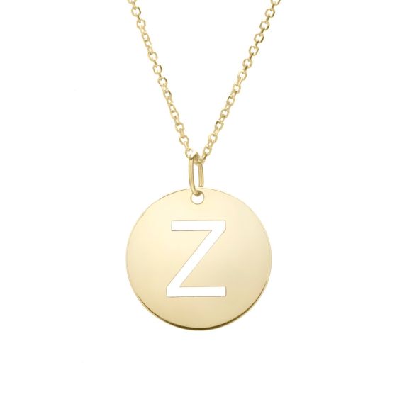 14K Initial Pendant Necklace