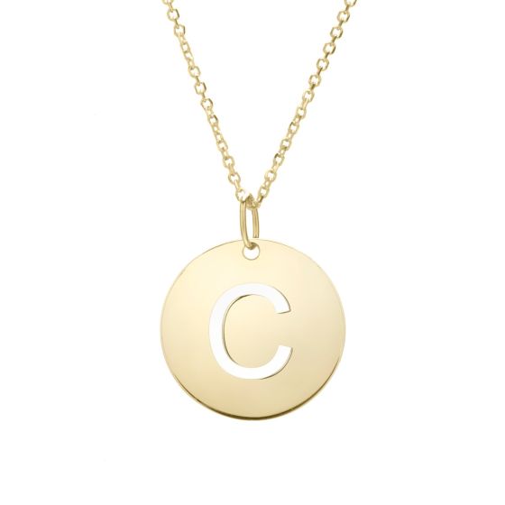 14K Initial Pendant Necklace