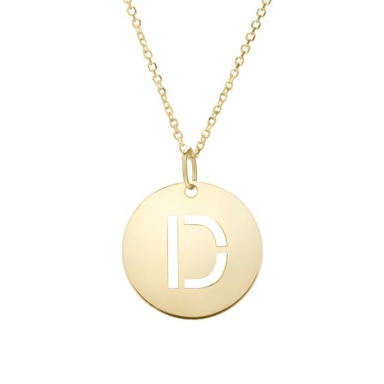 14K Initial Pendant Necklace