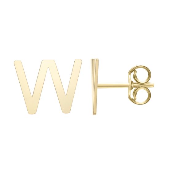 14K Initial Stud Earrings