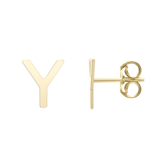 14K Initial Stud Earrings