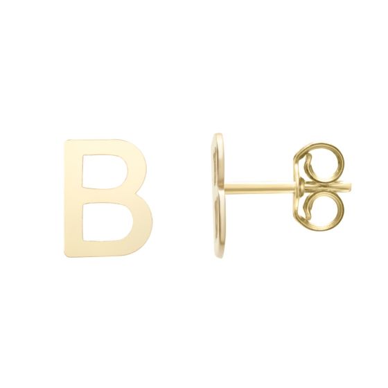 14K Initial Stud Earrings