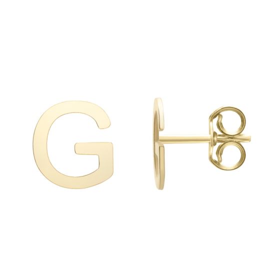 14K Initial Stud Earrings