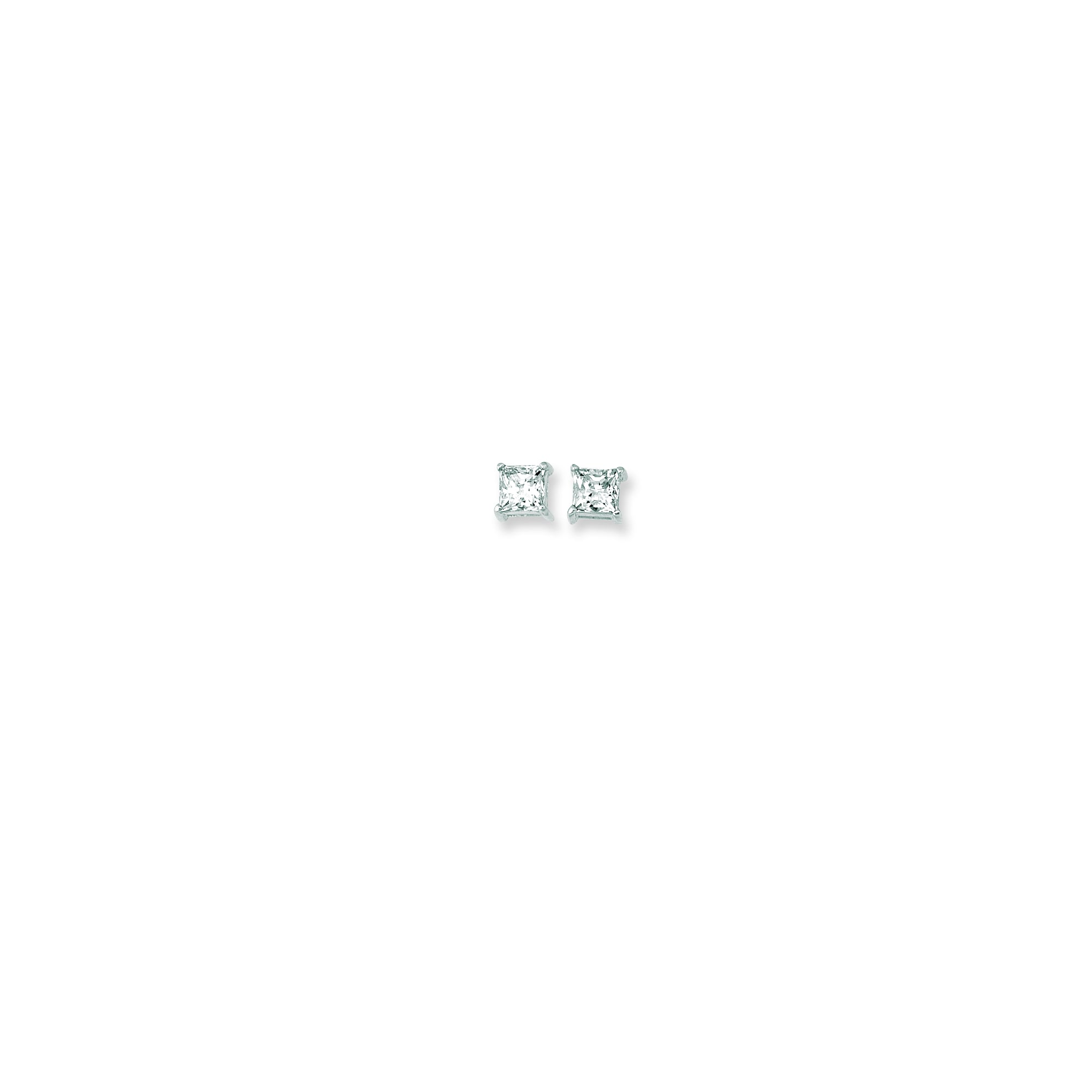 14K Princess Cut CZ Earrings