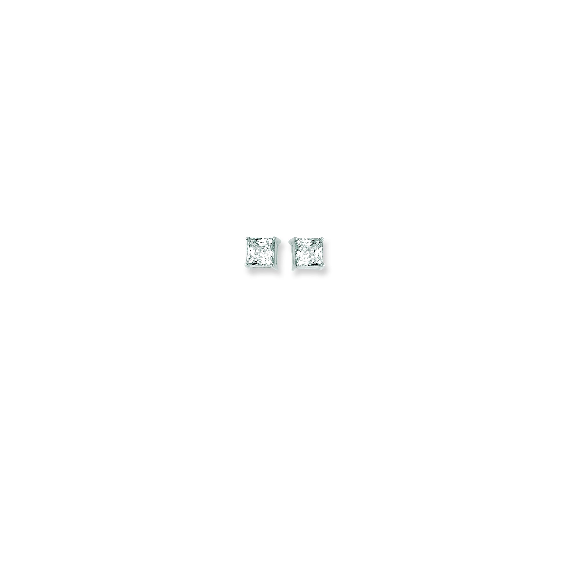14K Princess Cut CZ Earrings