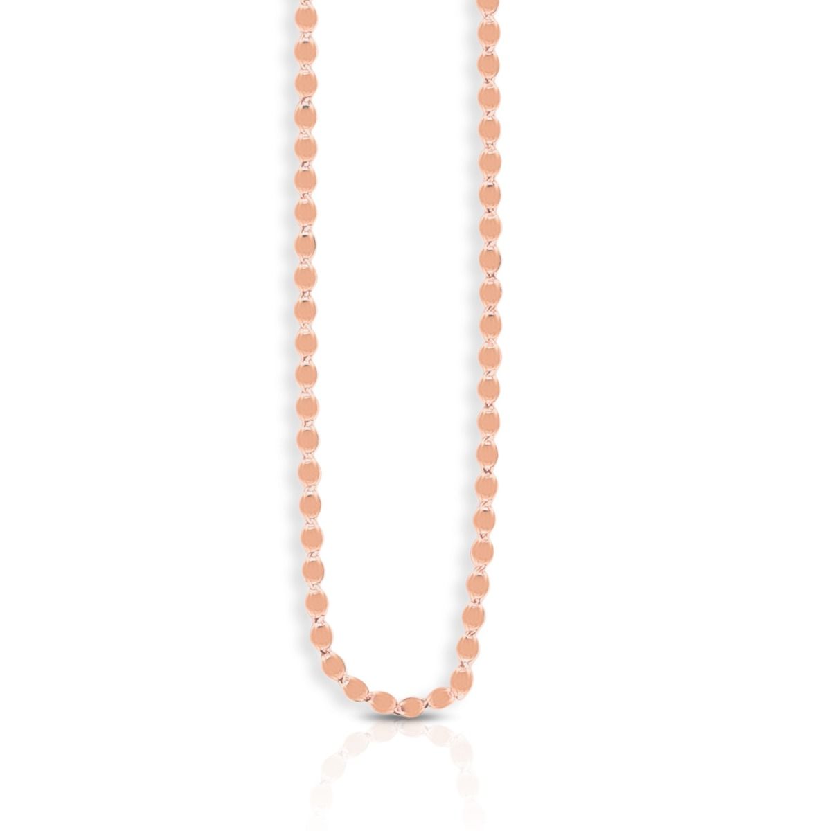 14K Rose Mirror Chain Necklace, 2.2 mm