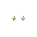 14K Round CZ Earrings