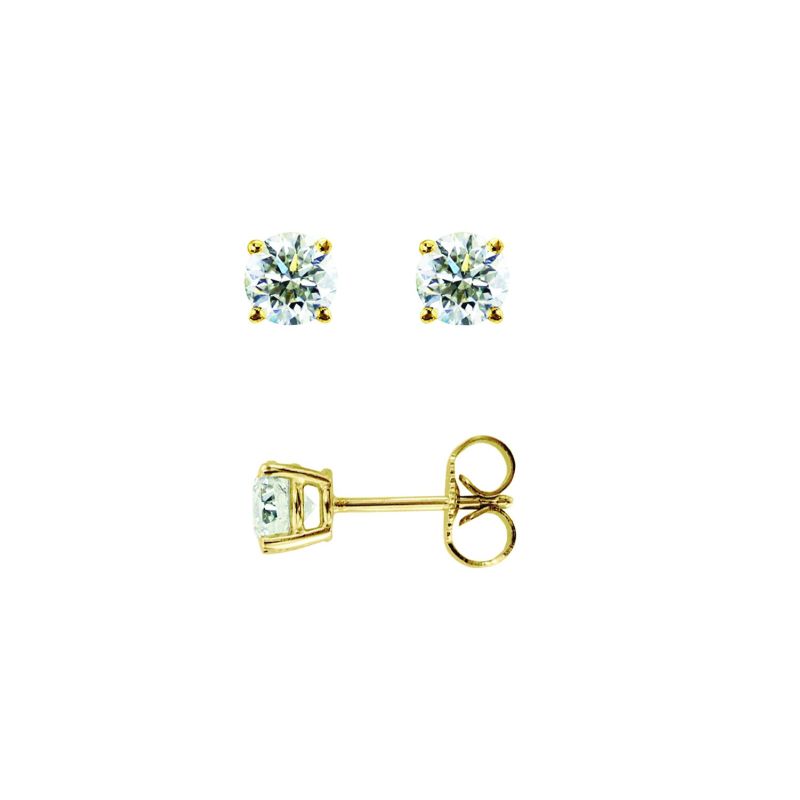 14K Round Diamond Earrings