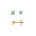 14K Round Diamond Earrings