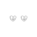 14K Small Heart Earrings, White