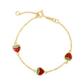 14K Strawberry Charm Bracelet, Children's