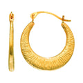 14K Textured Hoop Earrings