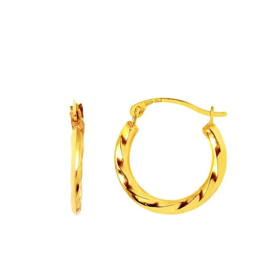 14K Twisted Hoop Earrings
