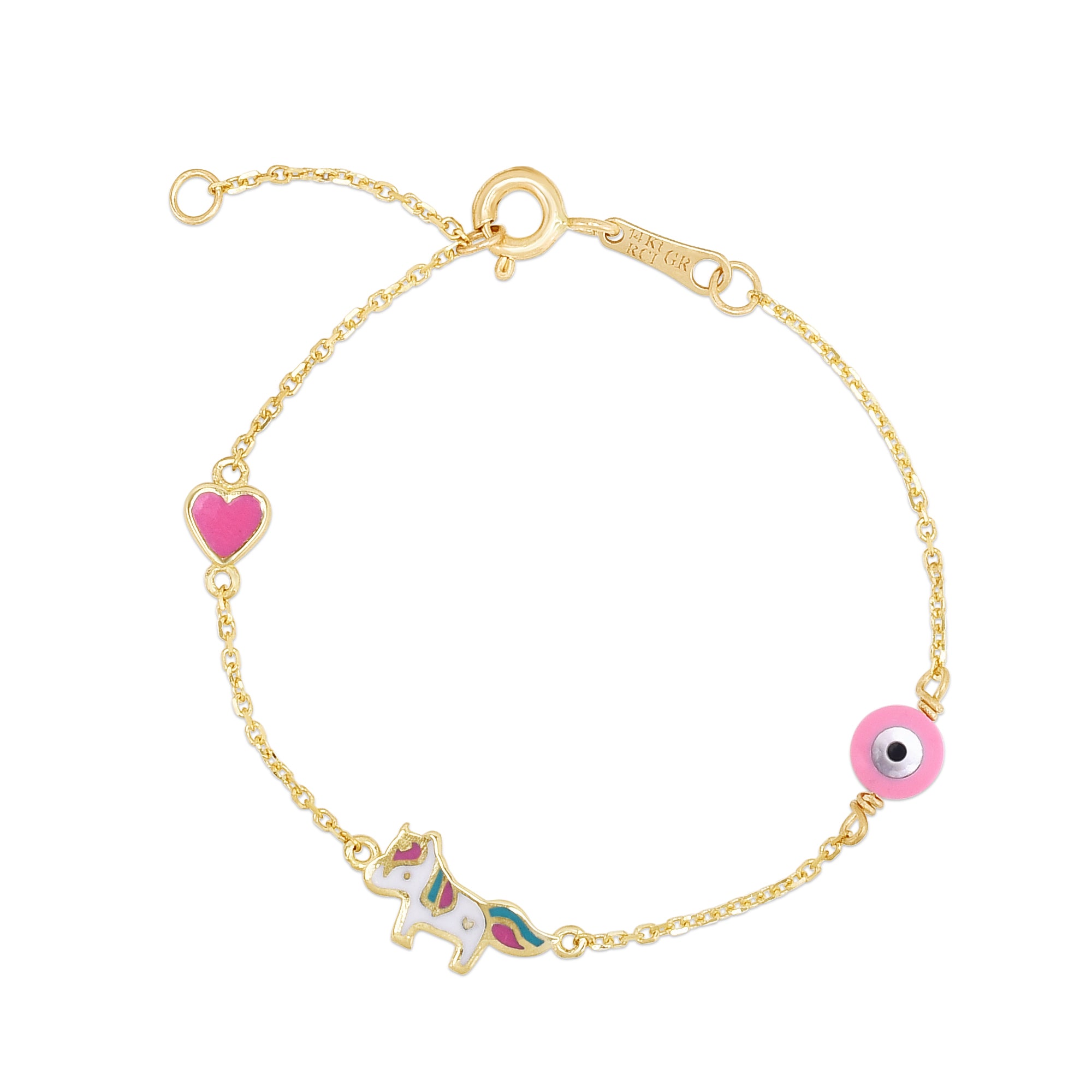 14K Unicorn Bracelet, Children's