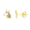 14K Unicorn Earrings