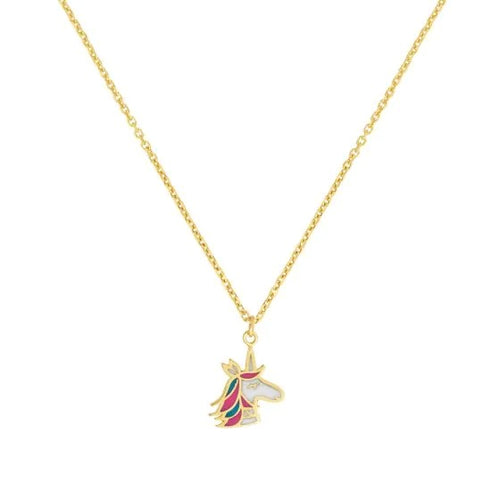 14K Unicorn Necklace, Children's