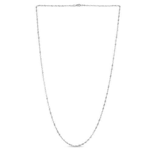 14K White Singapore Chain, 1.3mm