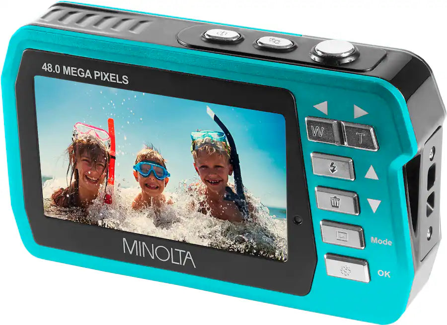 Minolta 48.0 Megapixel Waterproof Digital Camera, Blue