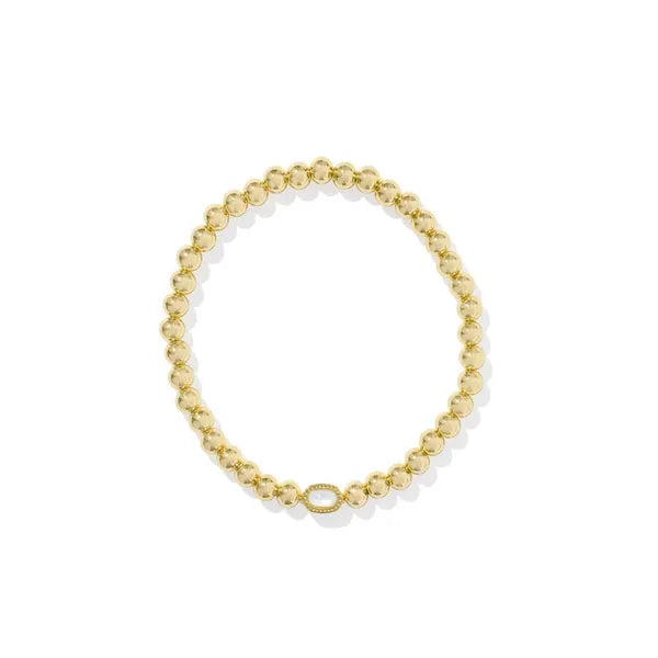 Kendra Scott Mini Elaina Stretch Bracelet, Gold & Mother of Pearl