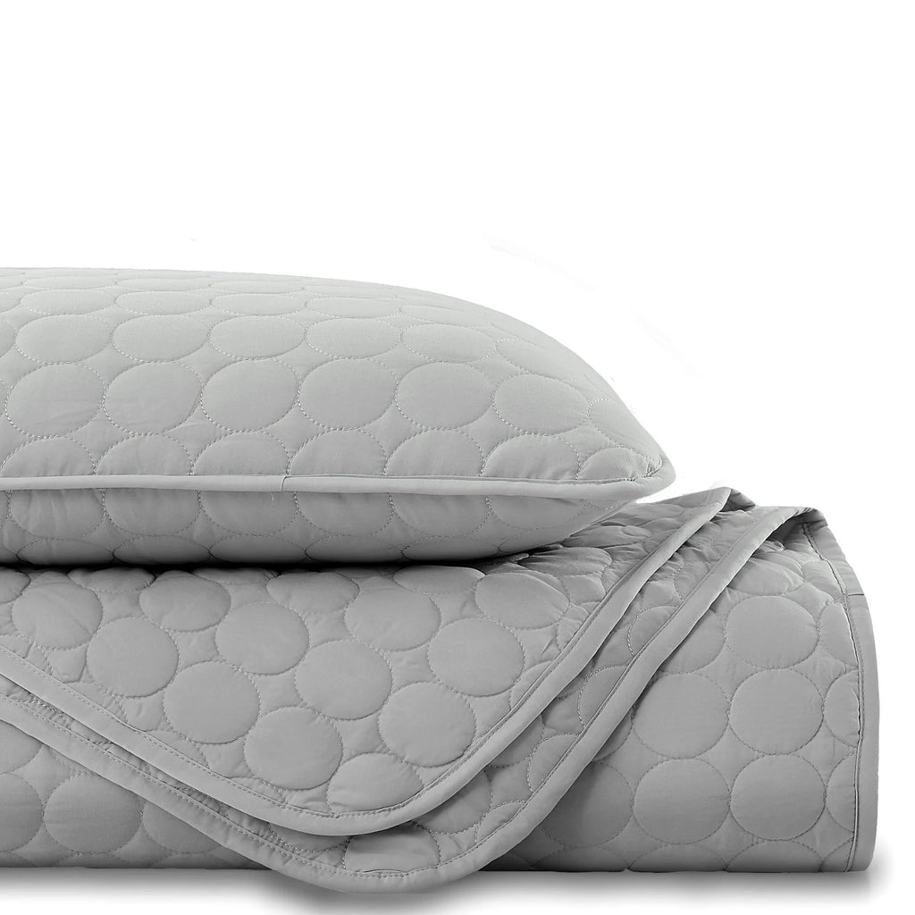 Circles Classic Quilt Set, Steel Grey