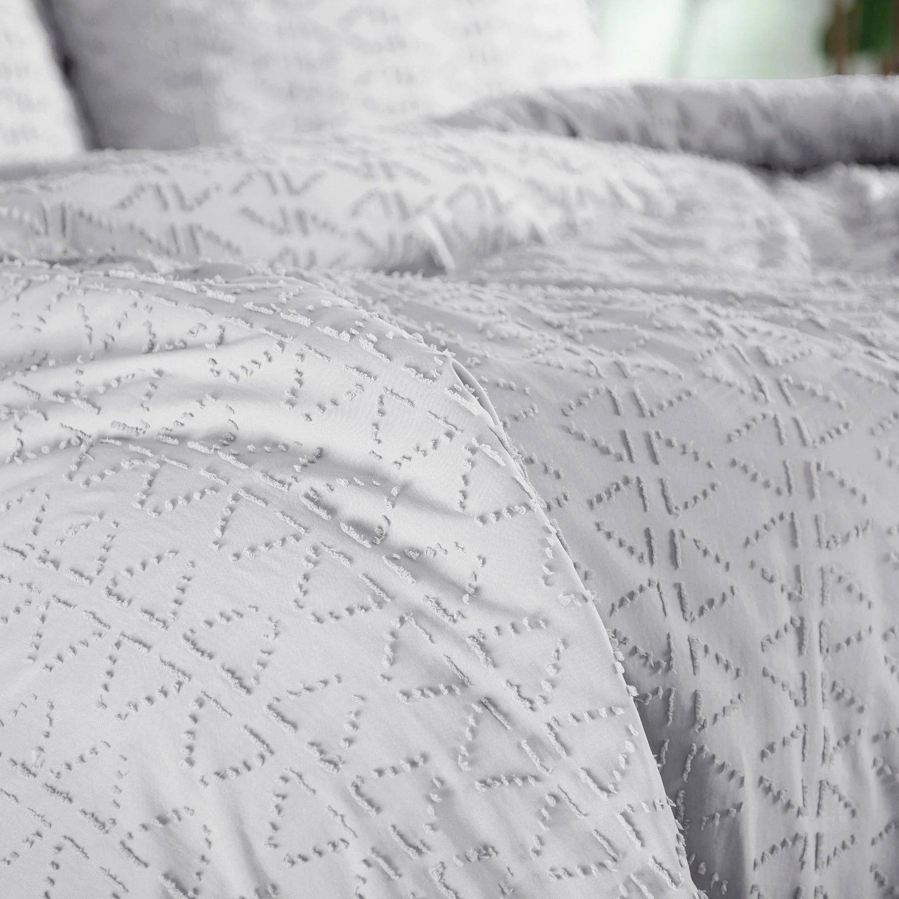 Bali Duvet Cover Set, Light Grey